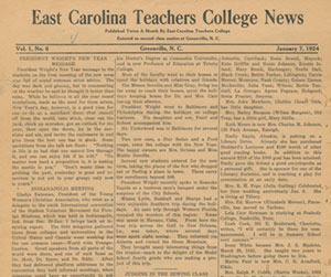 University Publications: East Carolina Teachers College News